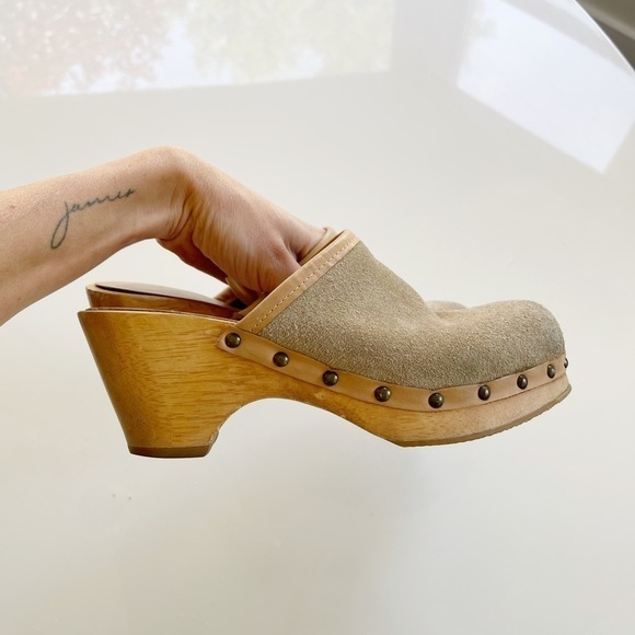 Y2K Bongo Suede and Wood Clog - 6 - Picture 4 of 4